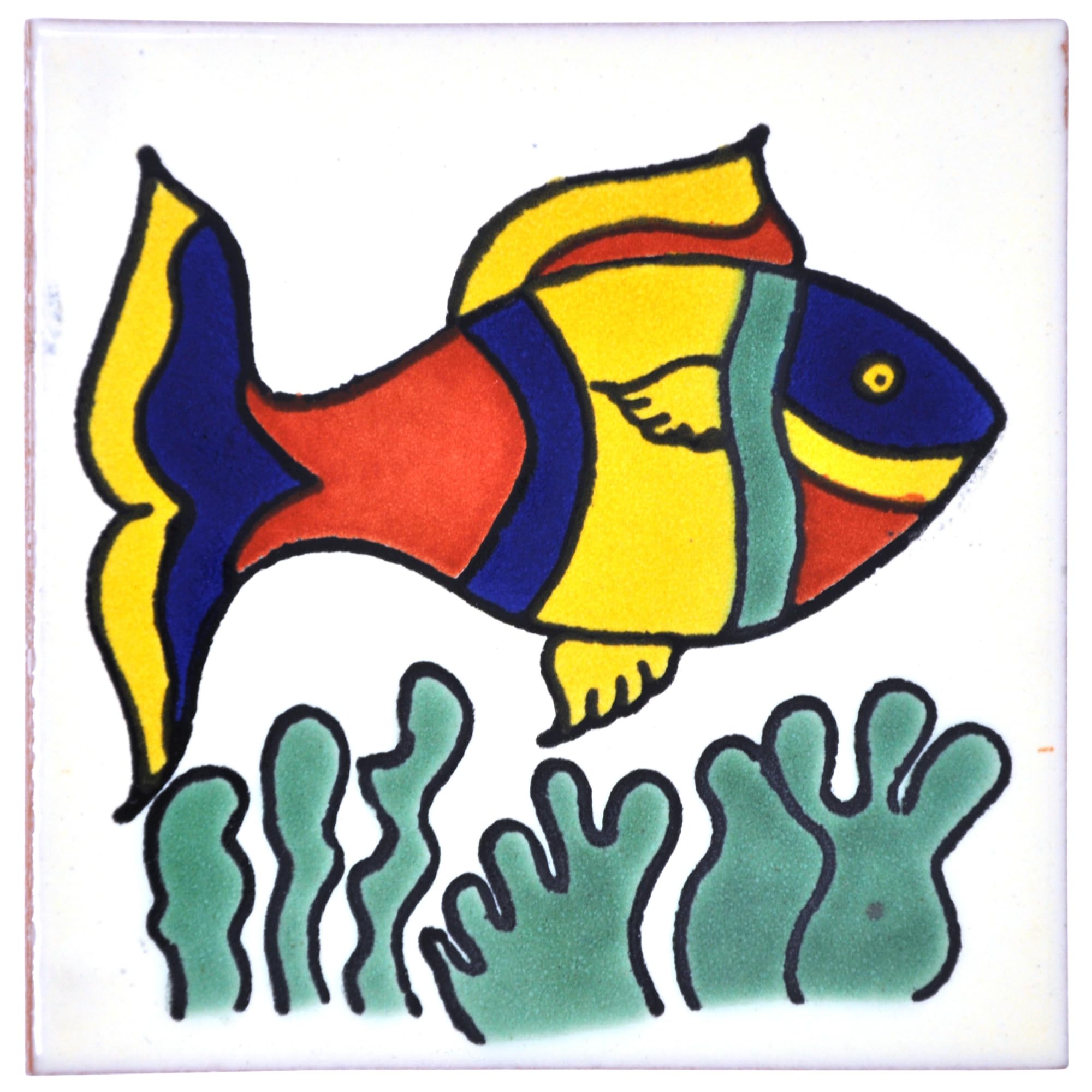 Tumia LAC Handgefertigte Mexikanische Talavera Fliesen Authentischer Stil Felix Keramikfliesen für Kunsthandwerk, Küchenrückwand, Wandfliesen und Heimwerker Projekte