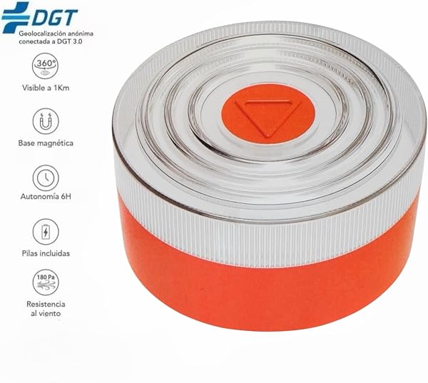 Baliza V16 de Emergencia DGT 3.0, Conectada con Geolocalización, Homologada, IP54, Visibilidad 1km, Datos hasta 2038, Blanco (LUZ-V16-GLEKO-1 PCS.) - 2