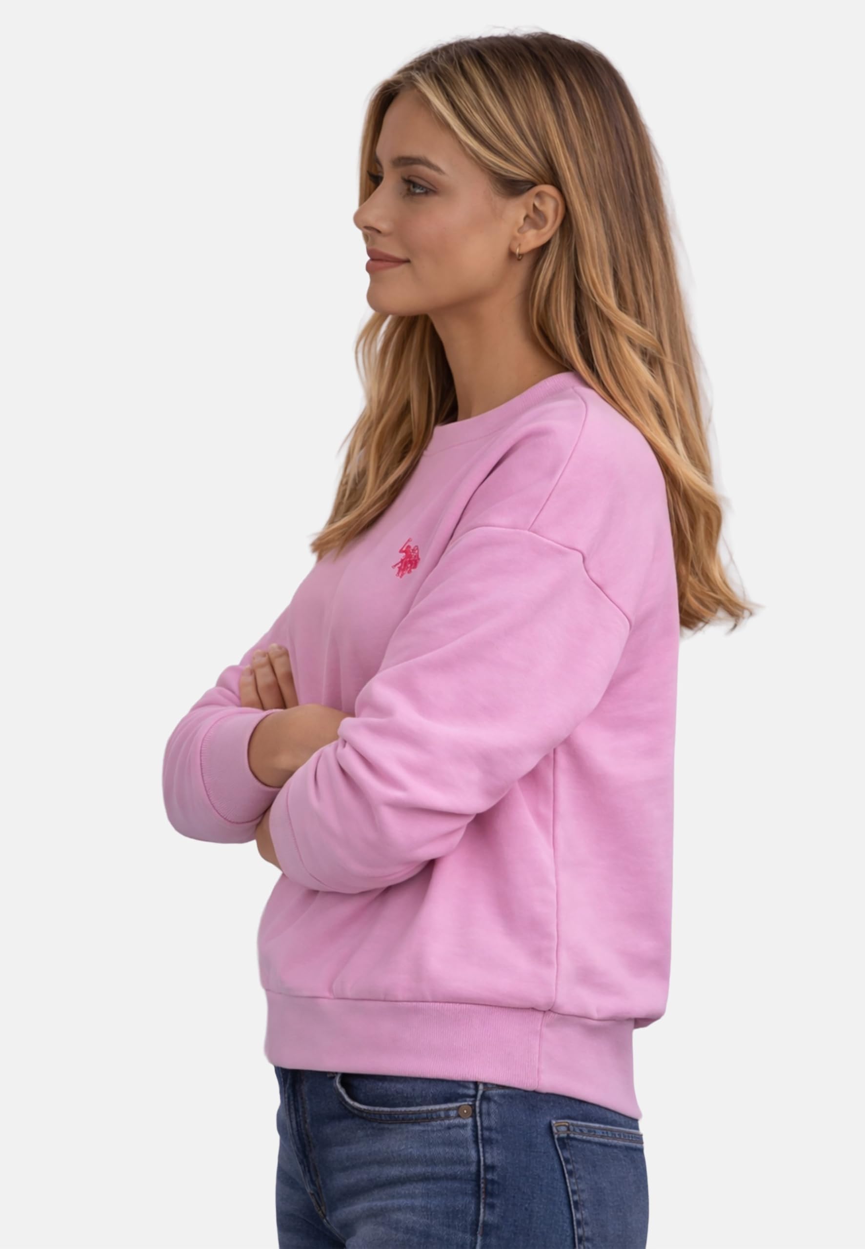 U.S. POLO ASSN. Damen Sweatshirt Pullover (S-XXL) Baumwollmix Rundhals Langarm P034