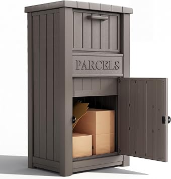 Package Delivery Boxes for Outside, Parcel Drop Box for Porch, Grey