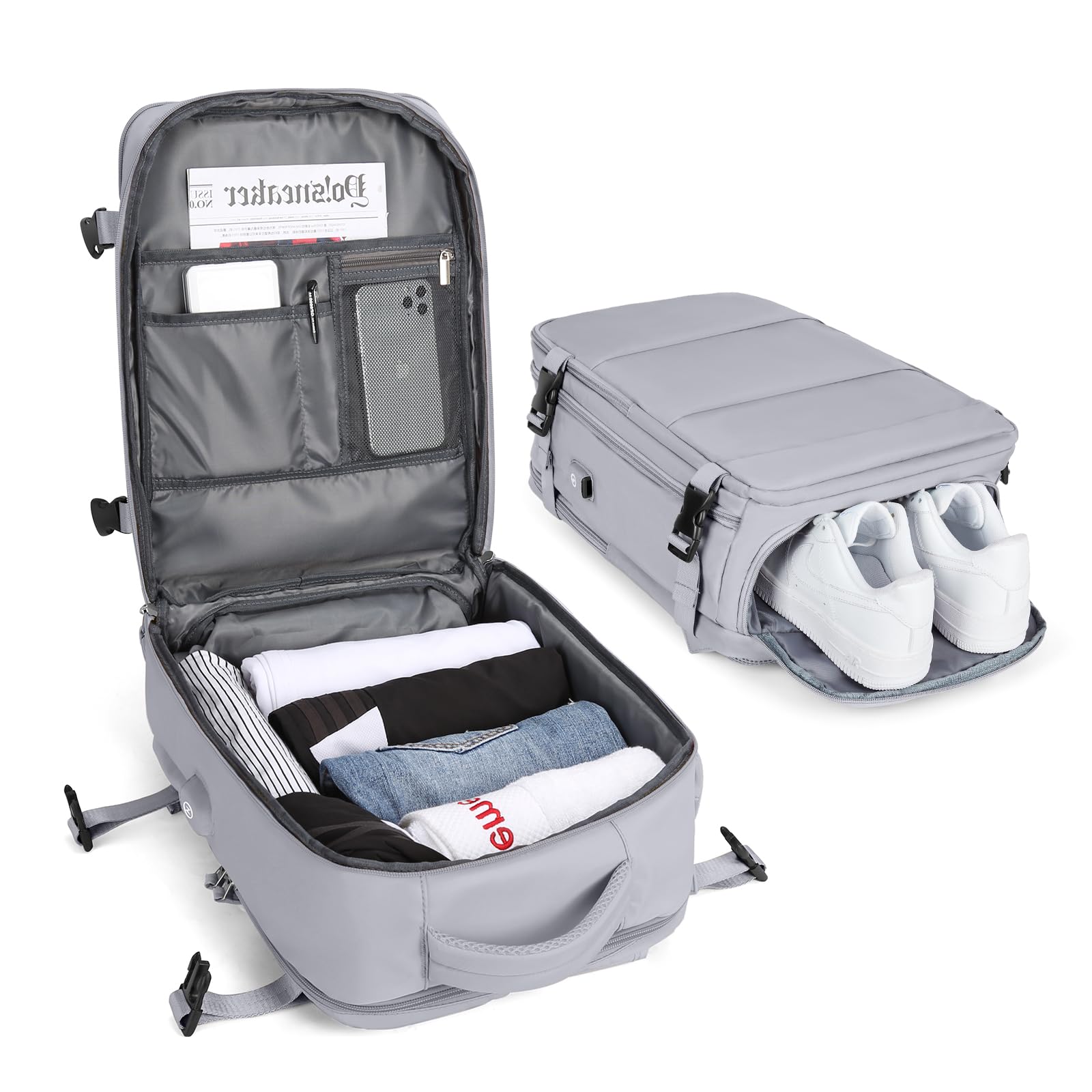 BJLFS Borse da Cabina per Ryanair 40x20x25 Bagaglio a Mano Zaino Borsa Zaino da Viaggio, Zaino da trekking,Zaino Easyjet 45x36x20,Zaino Casual per laptop da 14 pollici per scuola