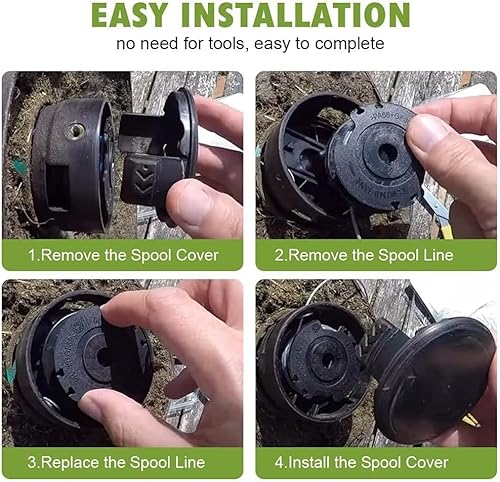 CKCSHI 3 Pieces Strimmer Spool Compatible with Bosch ART 23 SL 26 SL, EasyGrassCut 18, 23, 26, 18-230,18-260, Grass Trimmer F016800569 F016800385 Strimmer Wire Replacement Spool and Line - Image 5