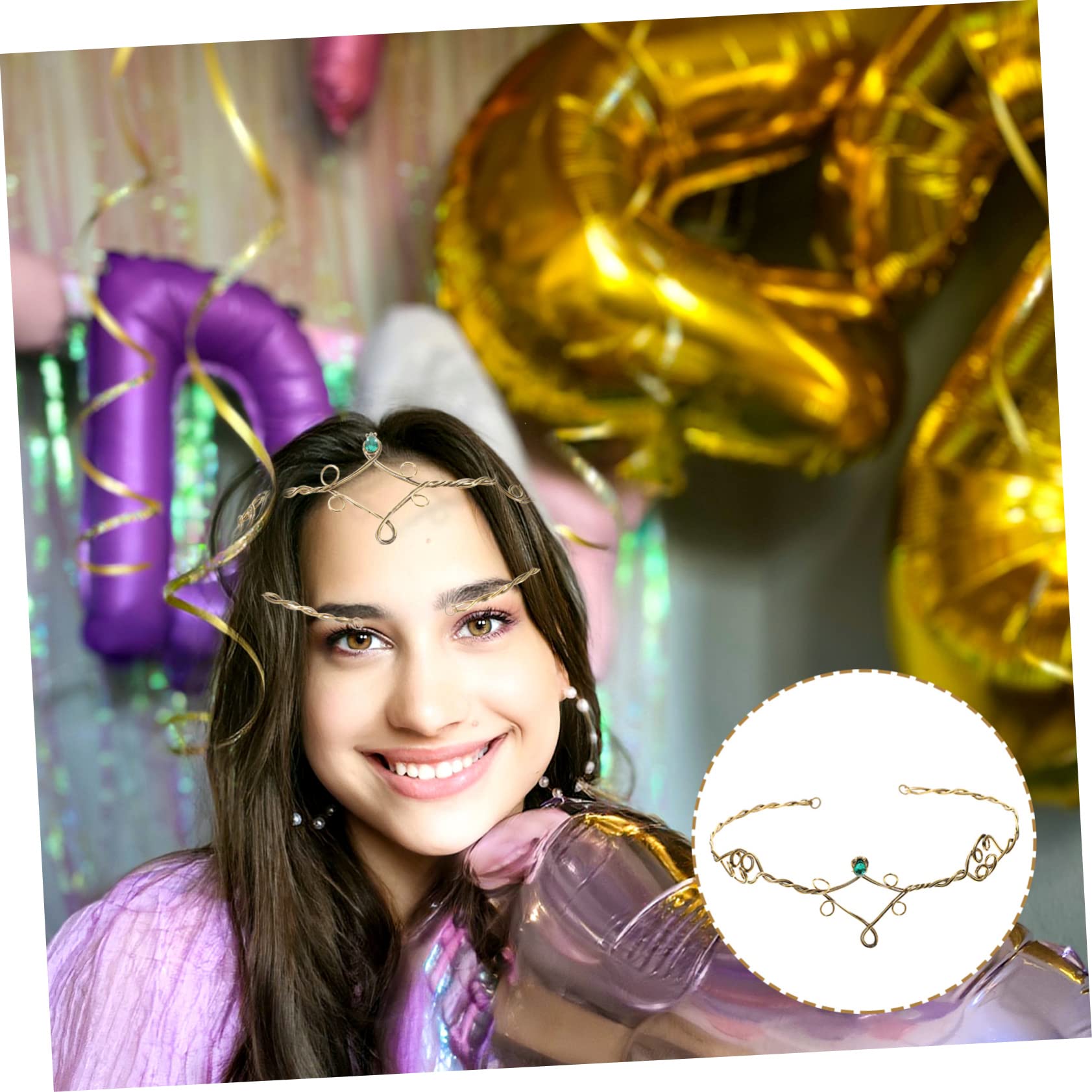 Healeved 5pezzi Cerchietto Pietre Accessorio Per Cerimonie e Speciali Fascia Vintage Per e Ragazze