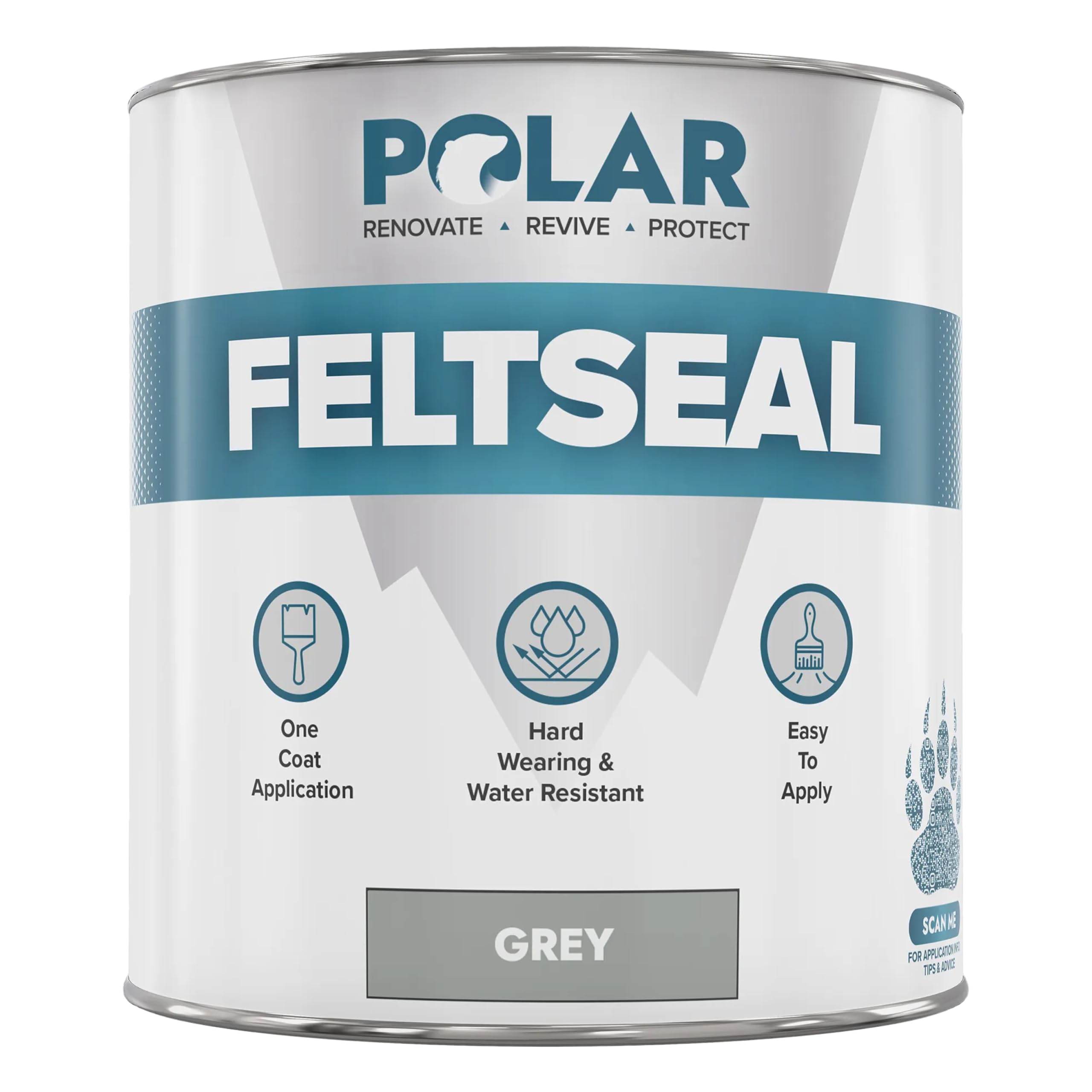 Polar Felt Seal - 500ml, Grey - Waterproof Felt Sealant for Shed Roofs & Garage Roofs - One-Coat Repair - Prevent and Stop Leaks & Cracks - No Primer Needed