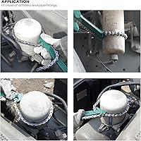 Vista 6 de Llave de cadena resistente de 15 pulgadas para semirremolque, llave inglesa de trinquete ajustable para filtro de aceite para accesorios de tubería