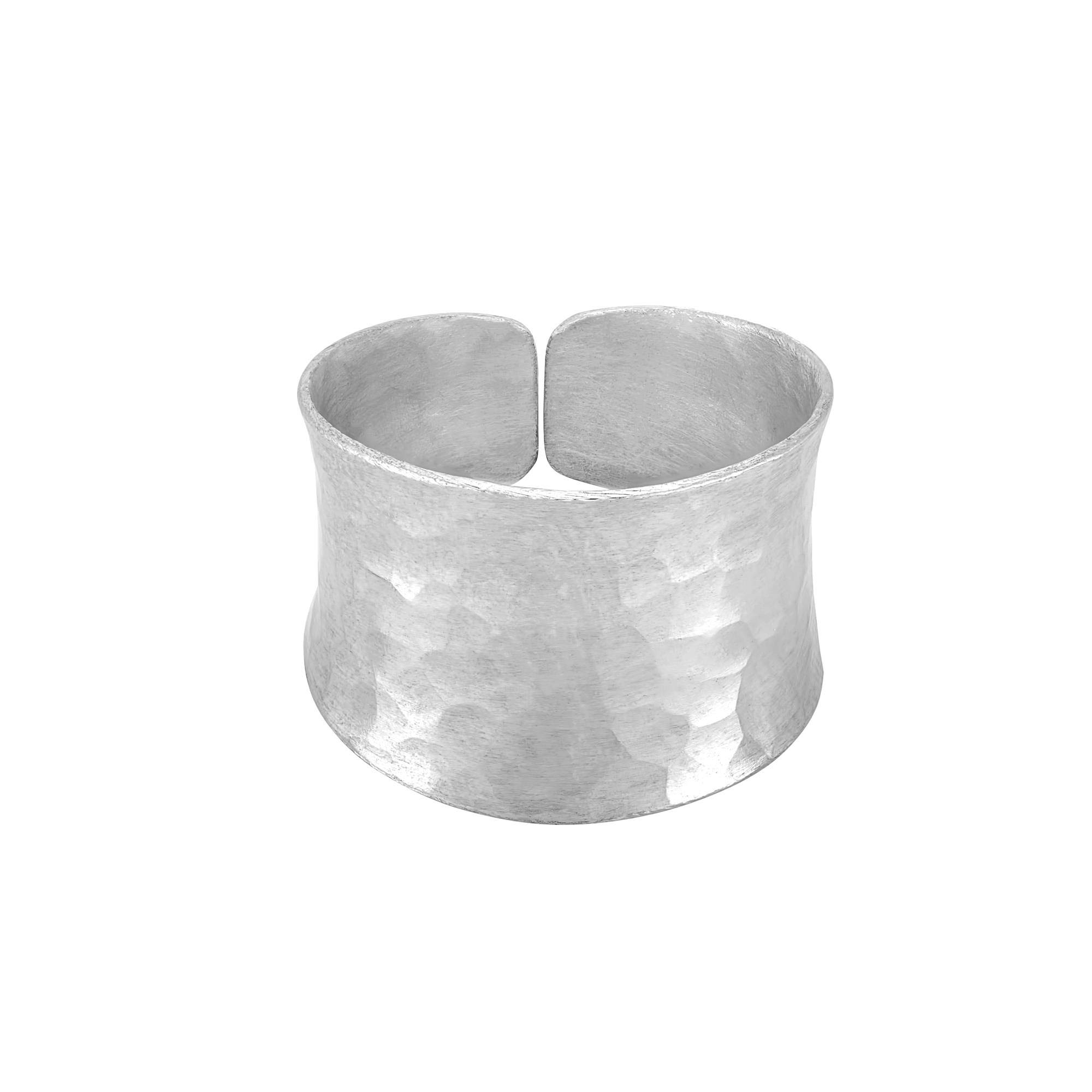 81stgeneration Anello Boho in Argento Puro 999 con Finitura Martellata | Anelli Larghi e Spessi in Argento Massiccio con Pollice | Fascia Regolabile per Donna | Gioielli Fatti a Mano