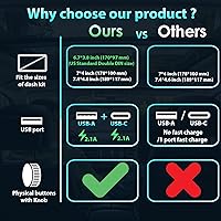 Vista 2 de Estéreo de coche de doble DIN compatible con Apple CarPlay/Android Auto de 6.8 pulgadas, pantalla táctil Bluetooth AM/FM Radio 2X USB