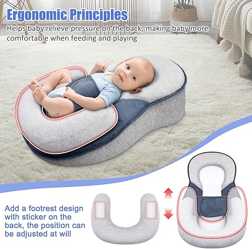 Miniatura 4 de Almohada de cuña de cuna para recién nacido, almohada de cuña ajustable para tumbona perfecta para reducir la escupidura