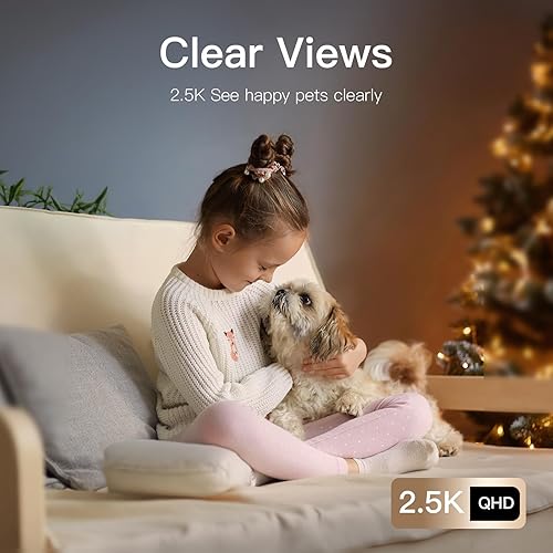Miniatura 2 de VIMTAG Cámara interior para mascotas de 2.5K4MP para seguridad en el hogar, perro, gato, bebé, con aplicación de teléfono, visión nocturna de audio