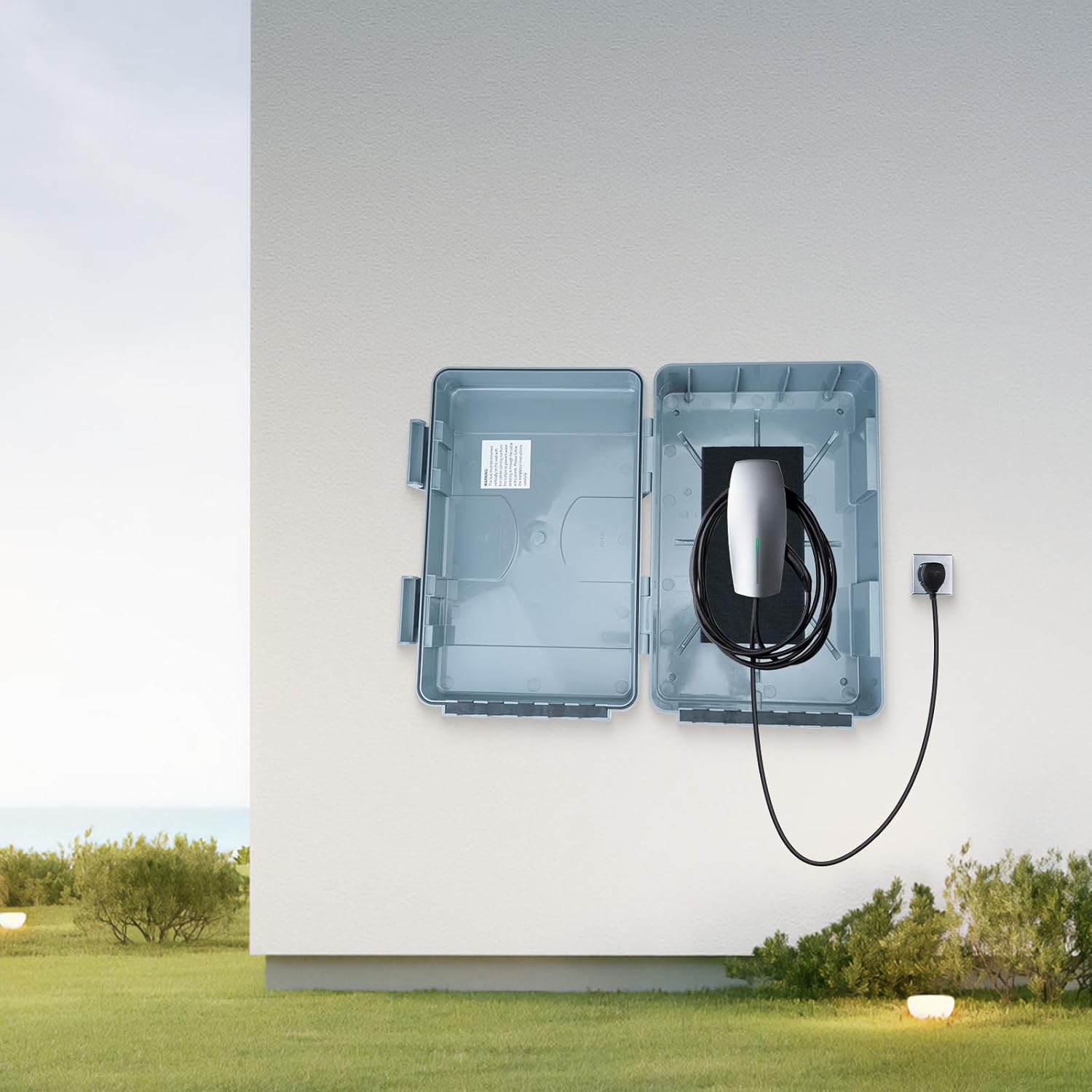 NineLeaf Waterproof Electrical Box, IP55 Rated Black Junction Box, Weatherproof Project Box for Outdoor Power Strips, Garden Lighting, Cable Protection