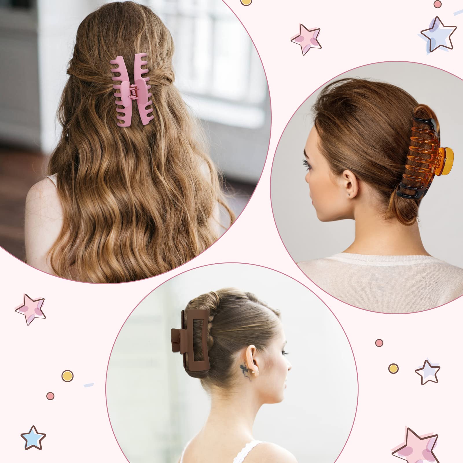 laxizar Claw Clip Hair Clip 8 Pack 4.3 Ihch Rectangular Hair Clips for Women Gir Amazon.com : laxizar Claw Clip Hair Clip 8 Pack 4.3 Ihch  main image 4
