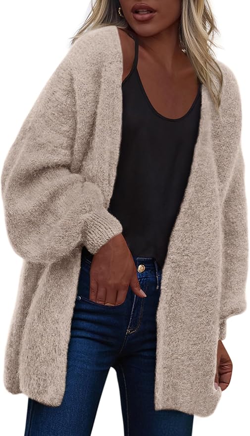 dowerme Women's Open Front Cardigan Sweater