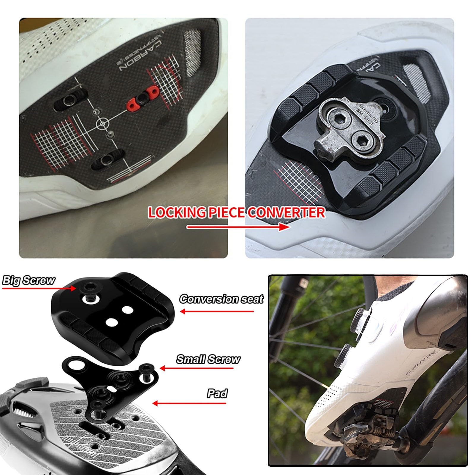 2 Pezzi Tacchetti per Bici, Set di Piastre per Scarpe da bicicletta Tacchette SPD compatibili, Tacchetti SPD Compatibili con Shimano SM SH51per uso interno, mountain bike e outdoor Road Cycling