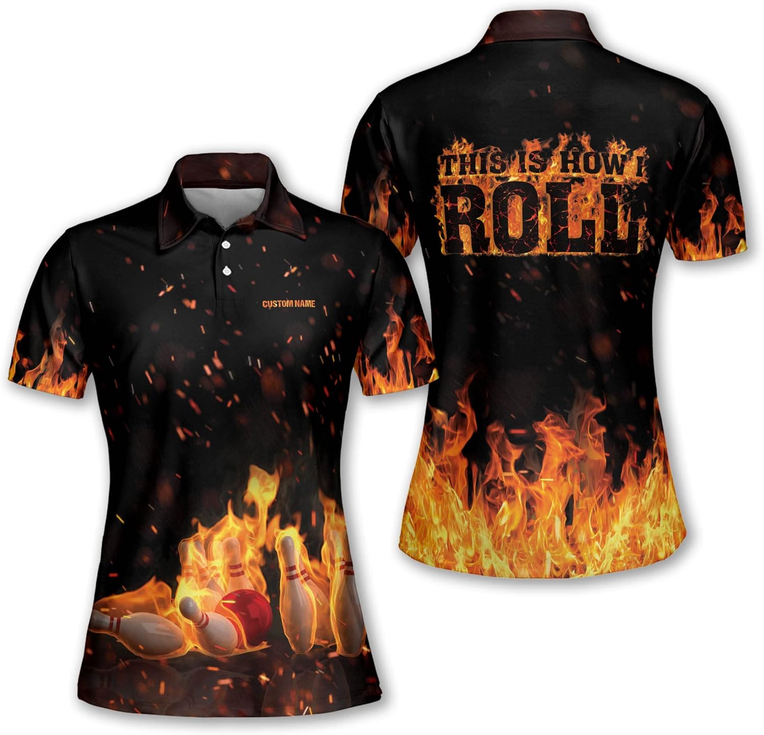 TEEMAN Personalized 3D Funny Bowling Shirts for Women Retro, Custom Bowling Teams Shirt for Women, Ladies Bowling Shirt
