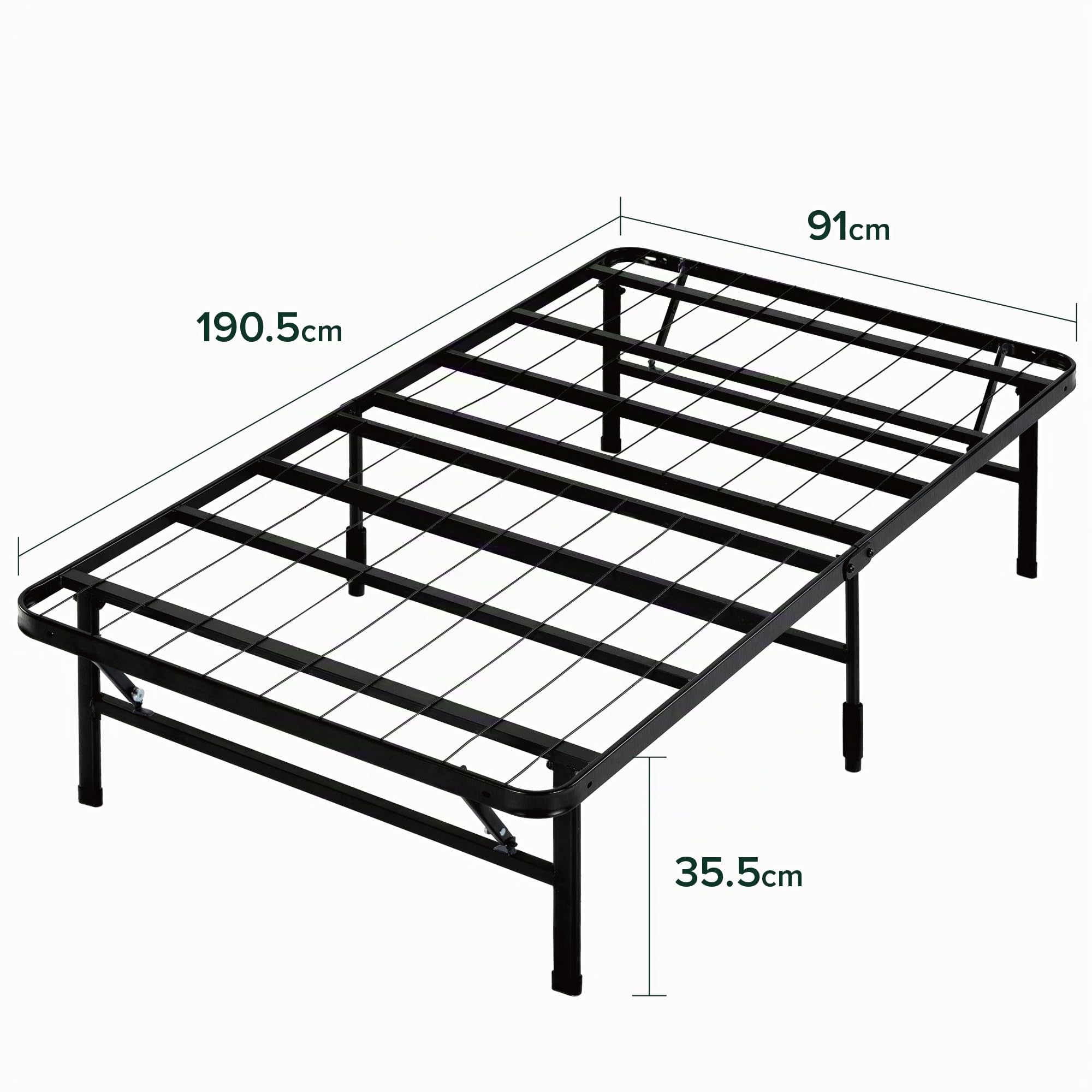 Zinus Shawn - Letto pieghevole Smartbase, letto ospiti, 90x190cm