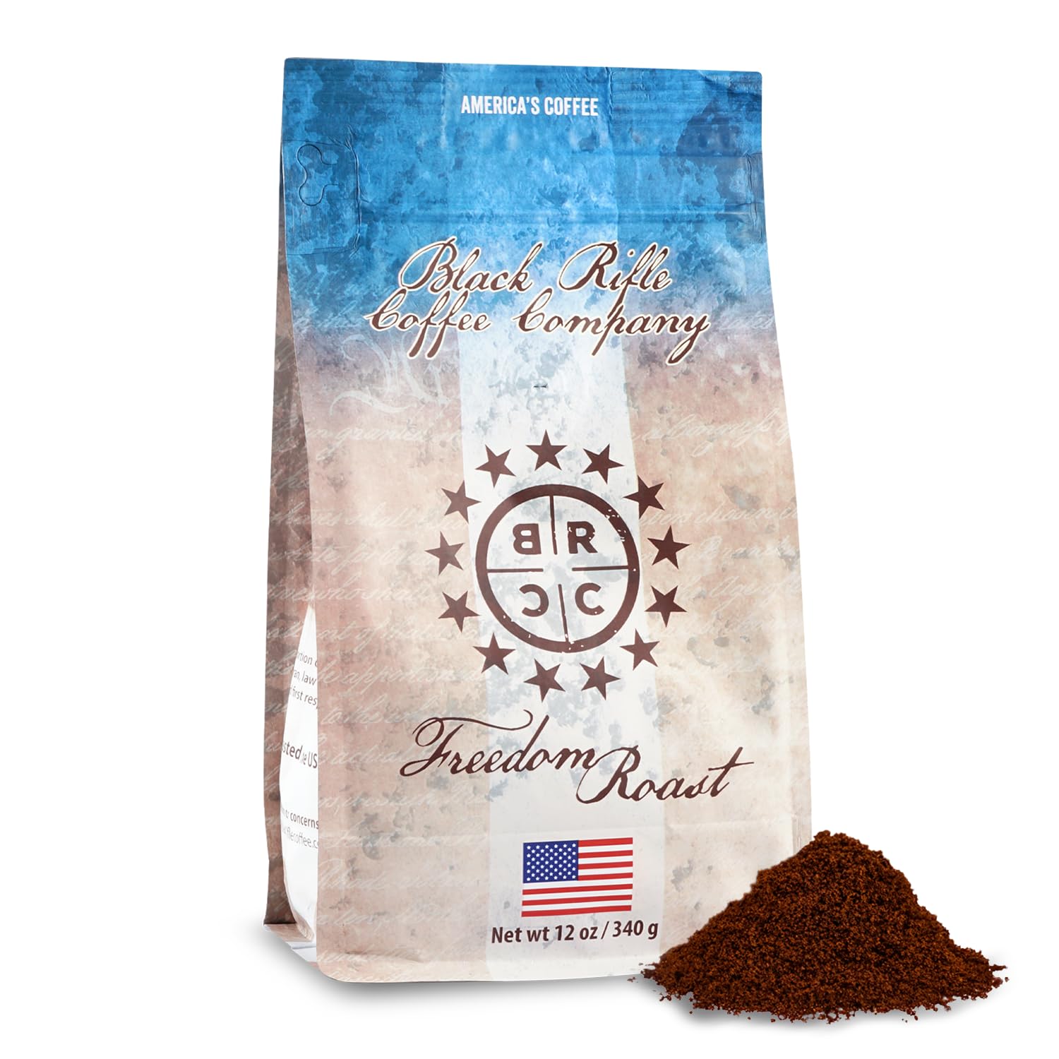 Black Rifle Coffee CompanyFreedom Roast, 12oz Bag, Ground Coffee Medium Roast - Roasted Blend Made from Arabica Beans - Colombian & Brazilian Beans - Veteran Founded & American Made