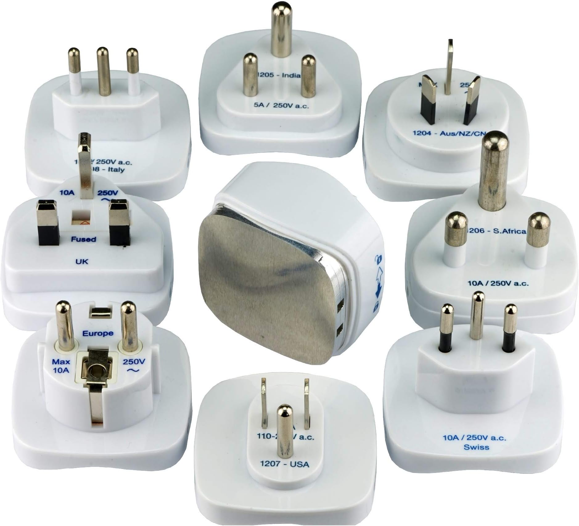 Woremor Grounding Plug GX-W for Earthing and EMF fabric - Adapters for 8 Countries