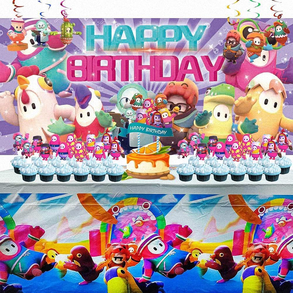 Fall Guys Birthday Party Supplies Video Game Decorations