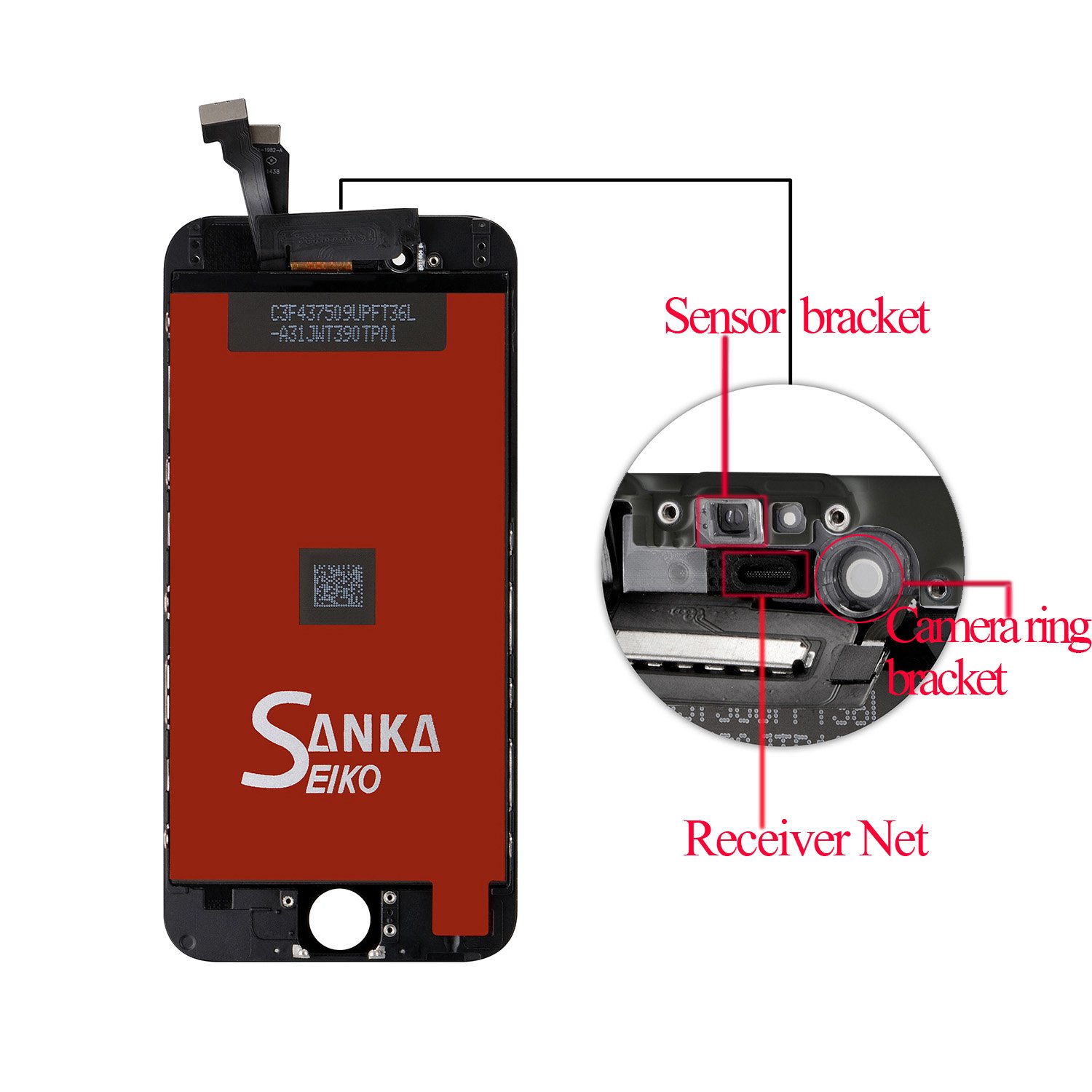Amazon.co.jp: SANKA iPhone6 フロントパネル A+ランク デジタイザ