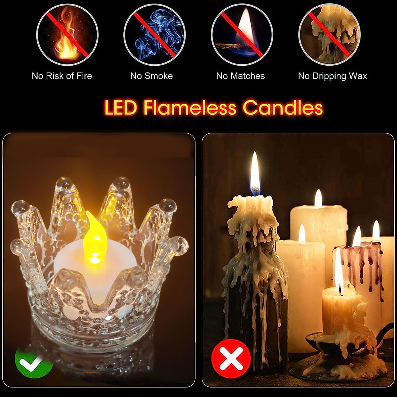 12 candele ricaricabili a LED, ricaricabili, con telecomando e timer, con cavo di ricarica USB a 6 porte, candele a LED, per matrimoni, feste, Halloween, colore giallo caldo