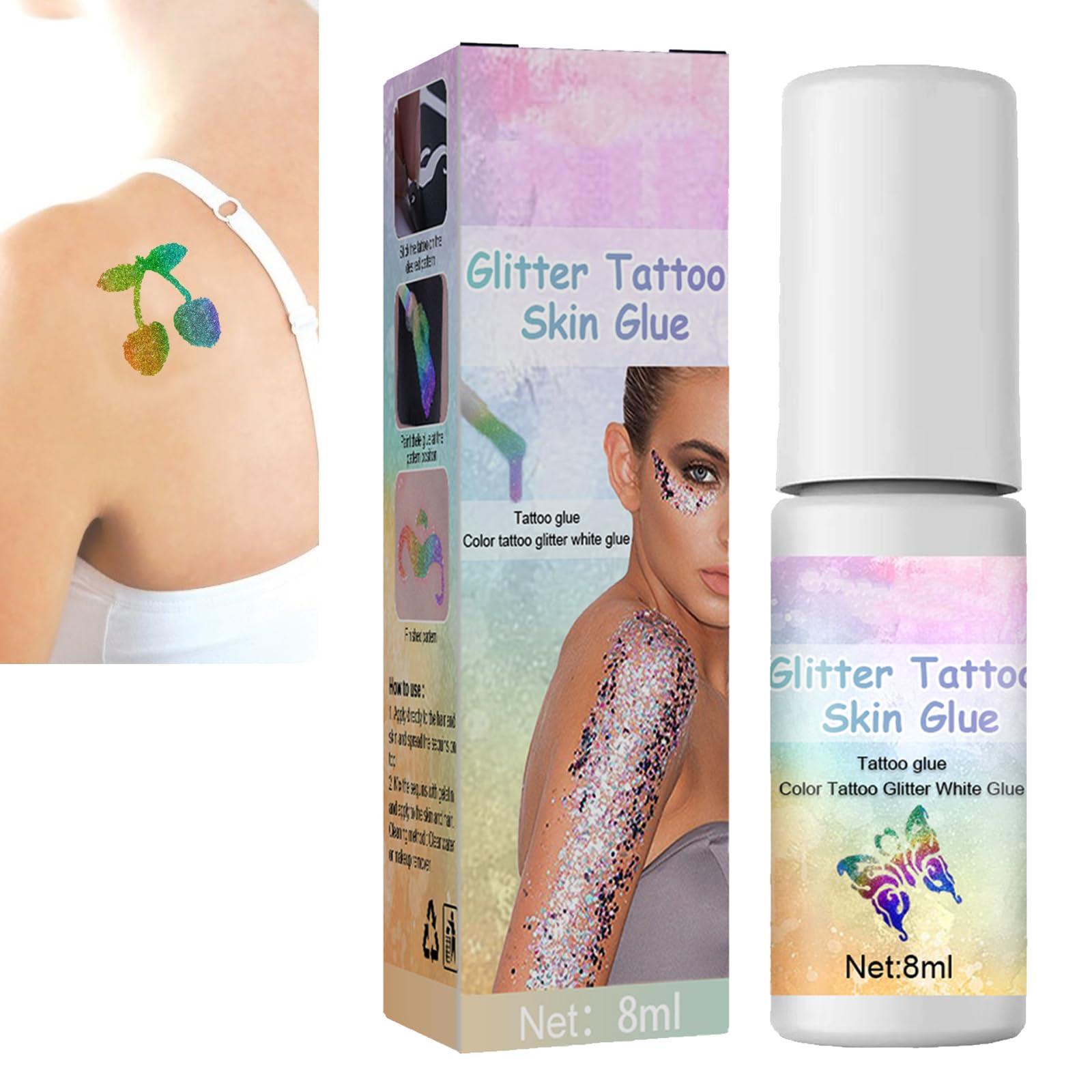 KOAHDE Festival Face Glitter Gel,Purpurina Cara Festival Gel,Botella Purpurina Gel,Gel de Purpurina Corporal,Glitter Maquillaje Gel,Lentejuelas de Sirena Purpurina Líquida,Glitter Gel para Pelo