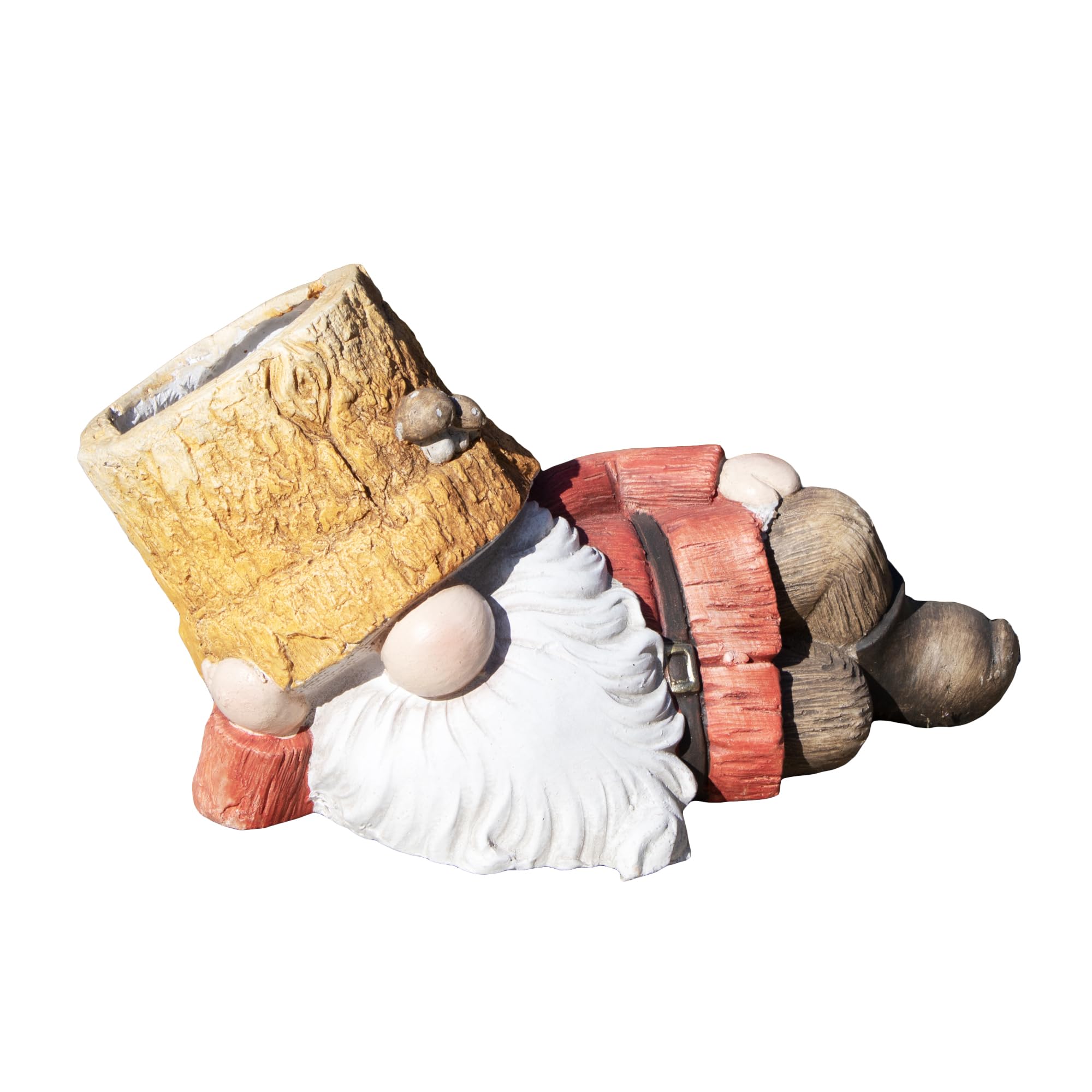 Darthome Red Shirt Rustic Laying Garden Gnome Planters 40X27x20cm Mgo Novelty Outdoor Terrace Plant Flower Pot (Red Shirt)