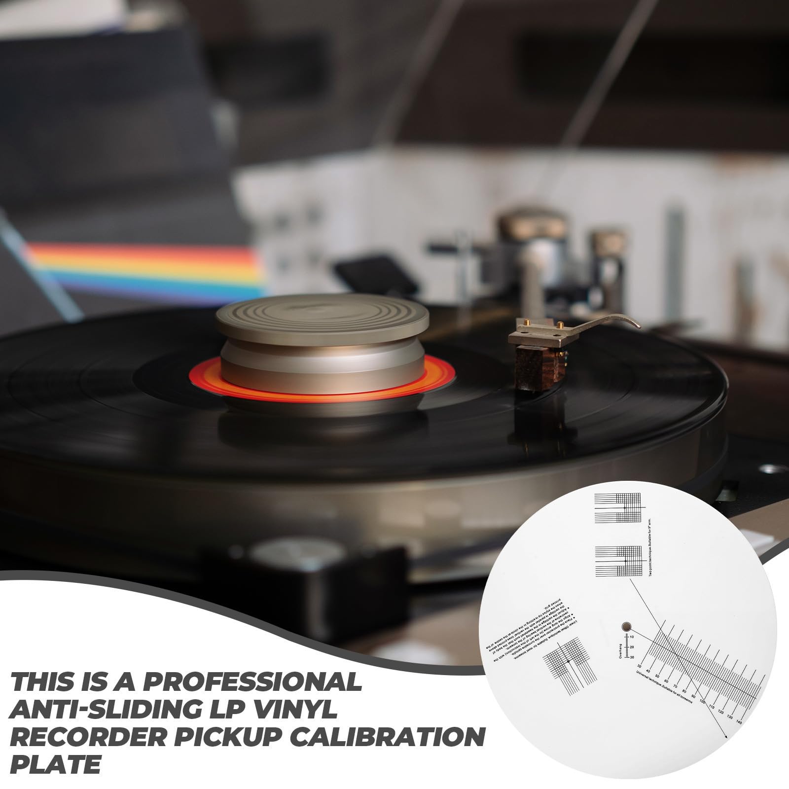 POPETPOP Placa de Calibración para Tocadiscos Vintage Regla Antideslizante y Herramienta de Alineación de Pastilla para Calibración Precisa de Disco Vinilo