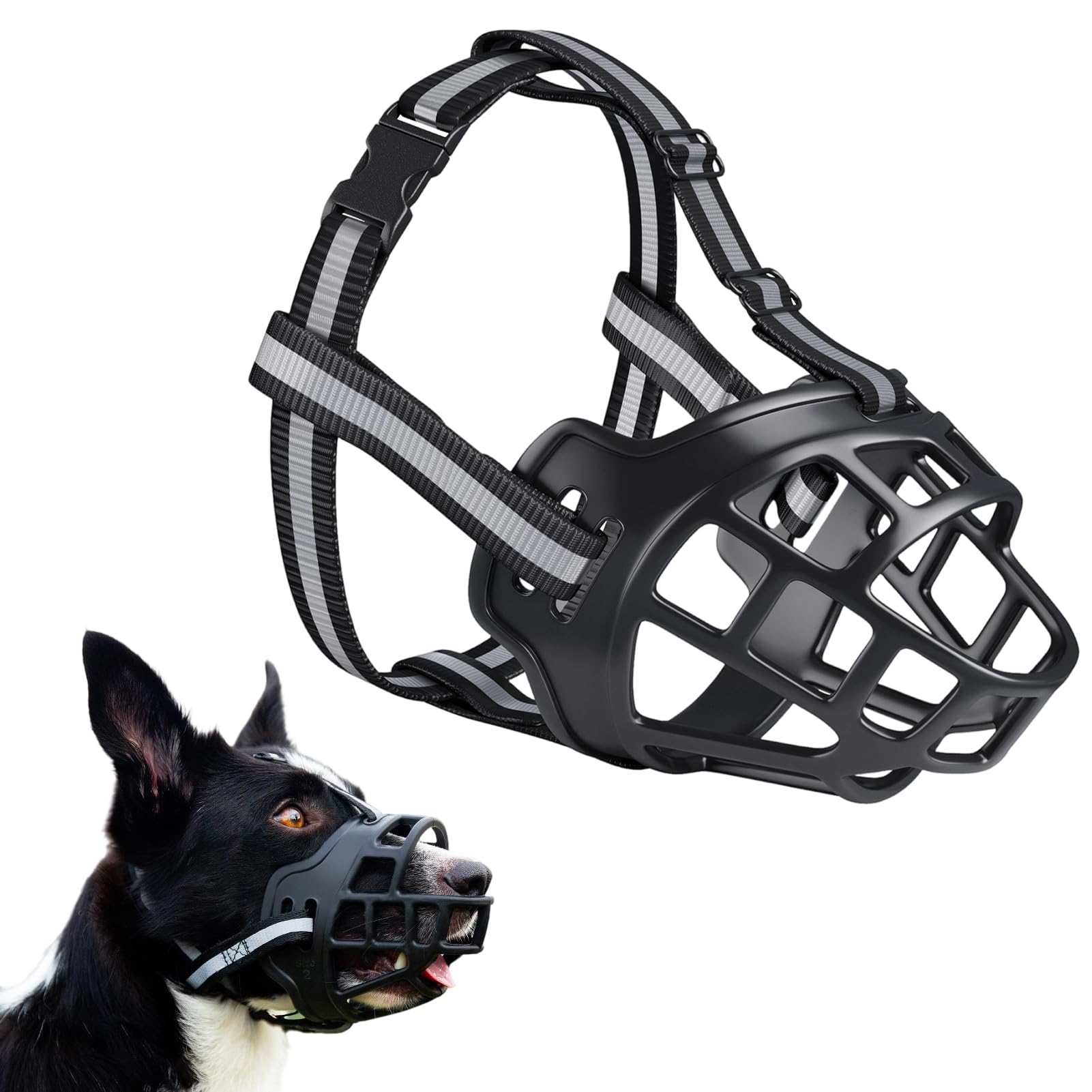 Museliere pour Chiens, Museliere Chien Musoliaire Chien avec Sangles Réglables Museliere Anti Aboiement Mieux Prévenir Les Morsures Mâcher et Aboyer pour Petits Moyens Et Grands Chiens (Taille 3)