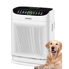 Air Purifiers for Home Large Room Up to 2500 Ft² With Double Air Intake,Washable Pre-Filters, AnEgoe Pet Air Purifier for Bedroom With Remote Control,HEPA Air Cleaner for Dust, Pets,White
