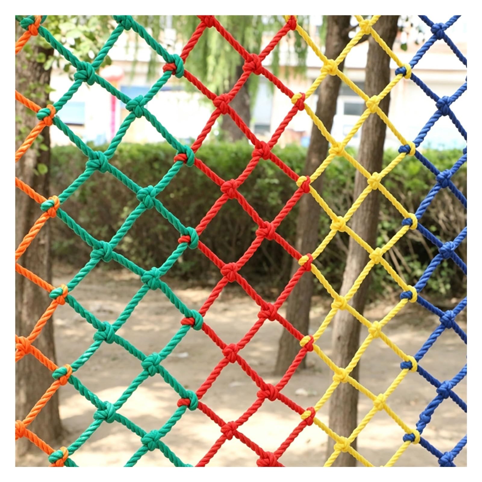 Rete da Arrampicata Leggero e Facile da Spostare Rete di Protezione Corda | Maglia 10 Cm Rete Gatti Balcone Terrazze, Allestimenti Paesaggistici Giardino Divisori Studi(8 mm thick,4x6m/13.12x19.69ft)