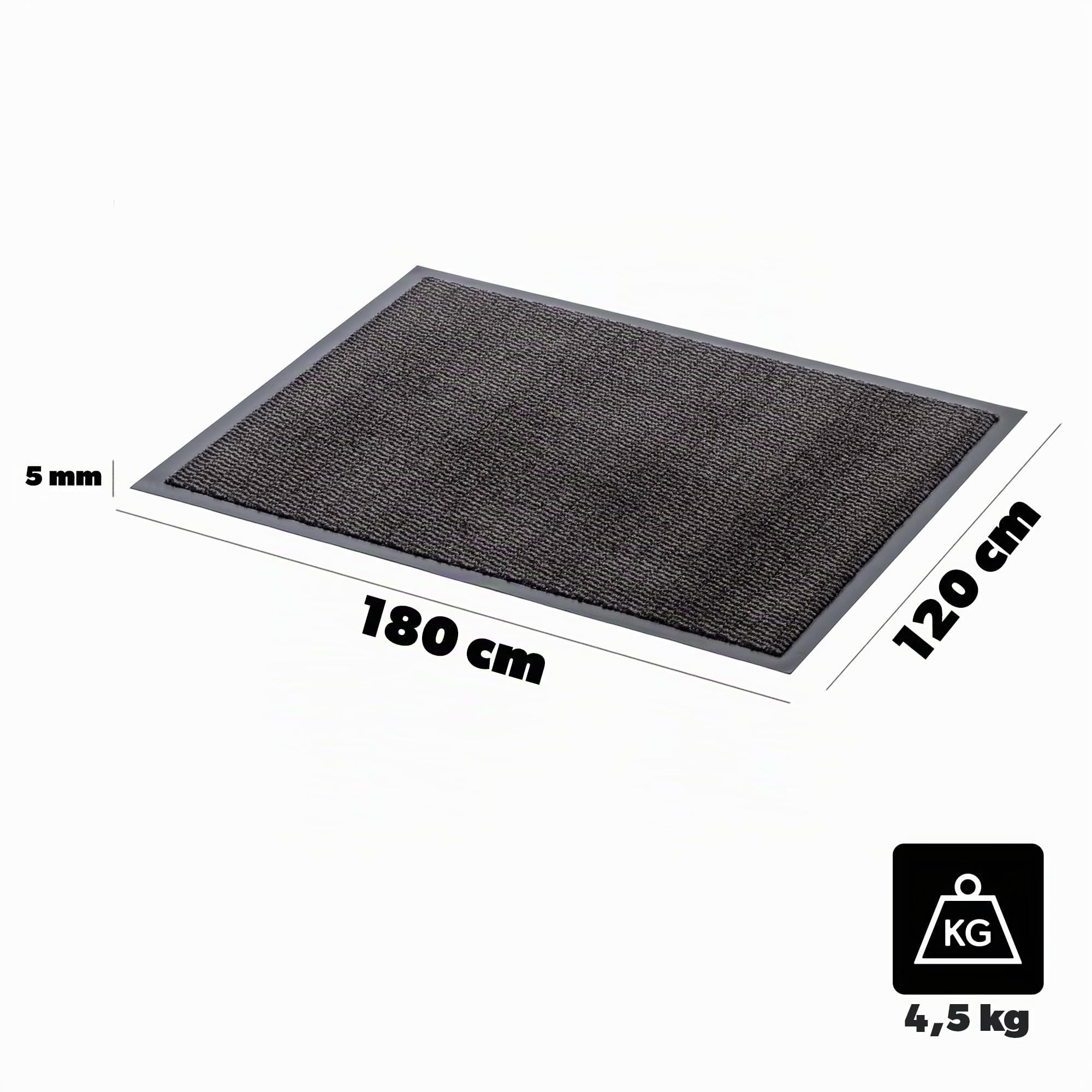 KADAX rutschfeste Schmutzfangmatte, Türmatte für den Innen- und Außenbereich, Fußmatte für Eingangsbereiche und Haustüren (Anthrazit, 120x180 cm)