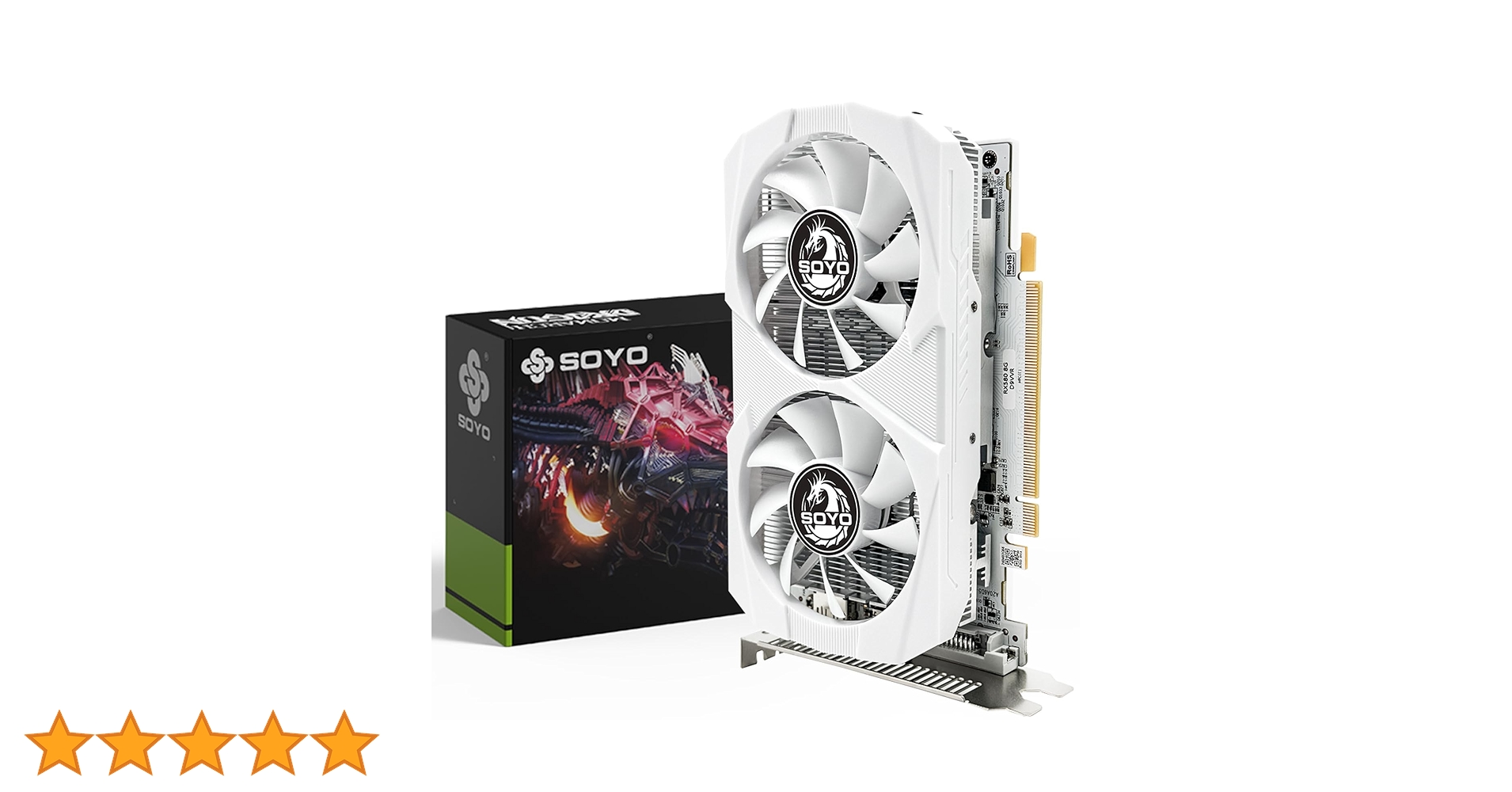 SOYO デュアルファン ホワイトクーラー Radeon RX 580 8GB SOYO AMD Radeon RX580 8G White Graphics Card GDDR5 Video