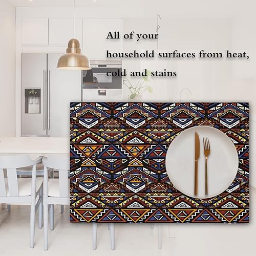 Miniatura 7 de Fun Aztec Decor Placemats Set of 4 Table Mats Washable Placemat Waterproof Place Mats for Party Home Dining Table Decor 18x12 in