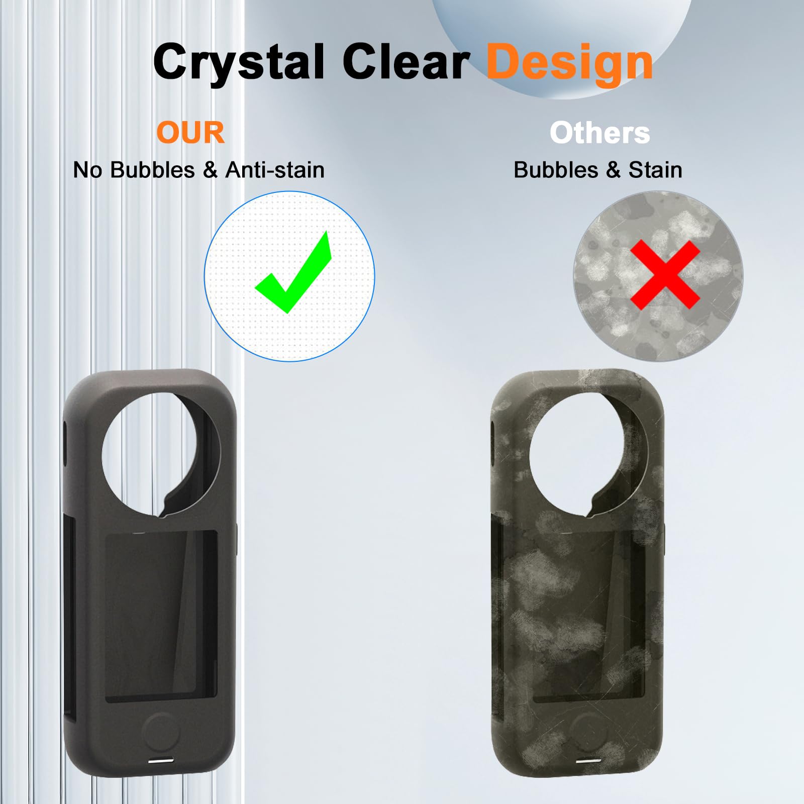 Custodia In Silicone Per Insta360 X4 – Protezione Antigraffio, Fori Dissipazione, Cordino Antiperdita, Nero