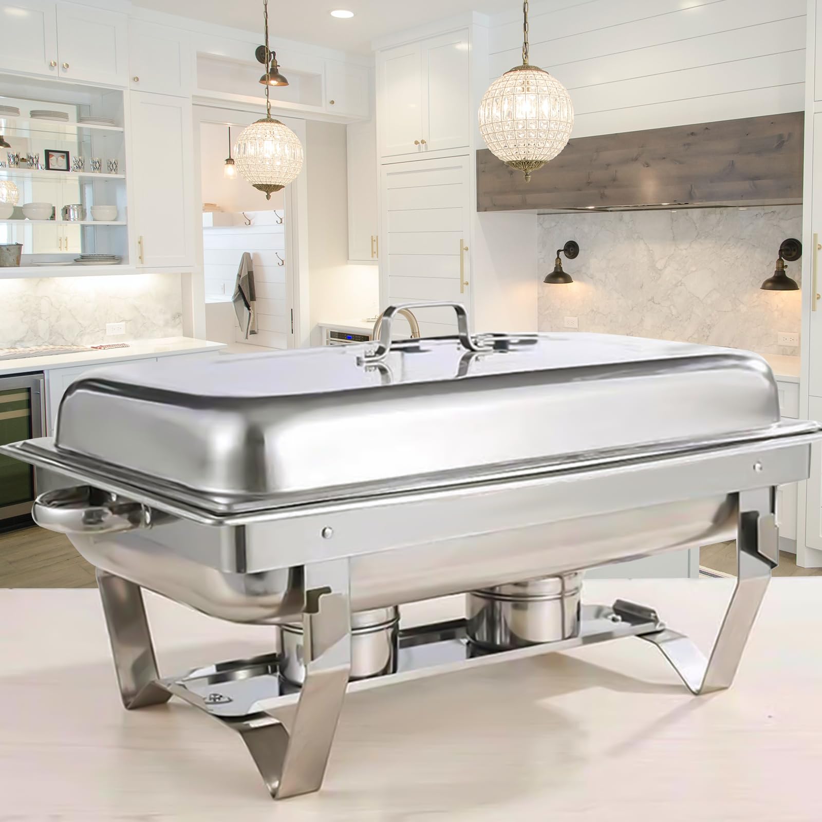 9qt 9QT Chafing Dishes 4-Pack Stainless Steel Chafing Dishes - 9QT Buffet ...