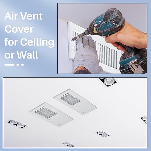 Miniatura 4 de Zonon 16 piezas de 12 x 4 pulgadas, cubierta de ventilación de techo para rejilla de ventilación de conducto de parrilla, difusor de suministro de