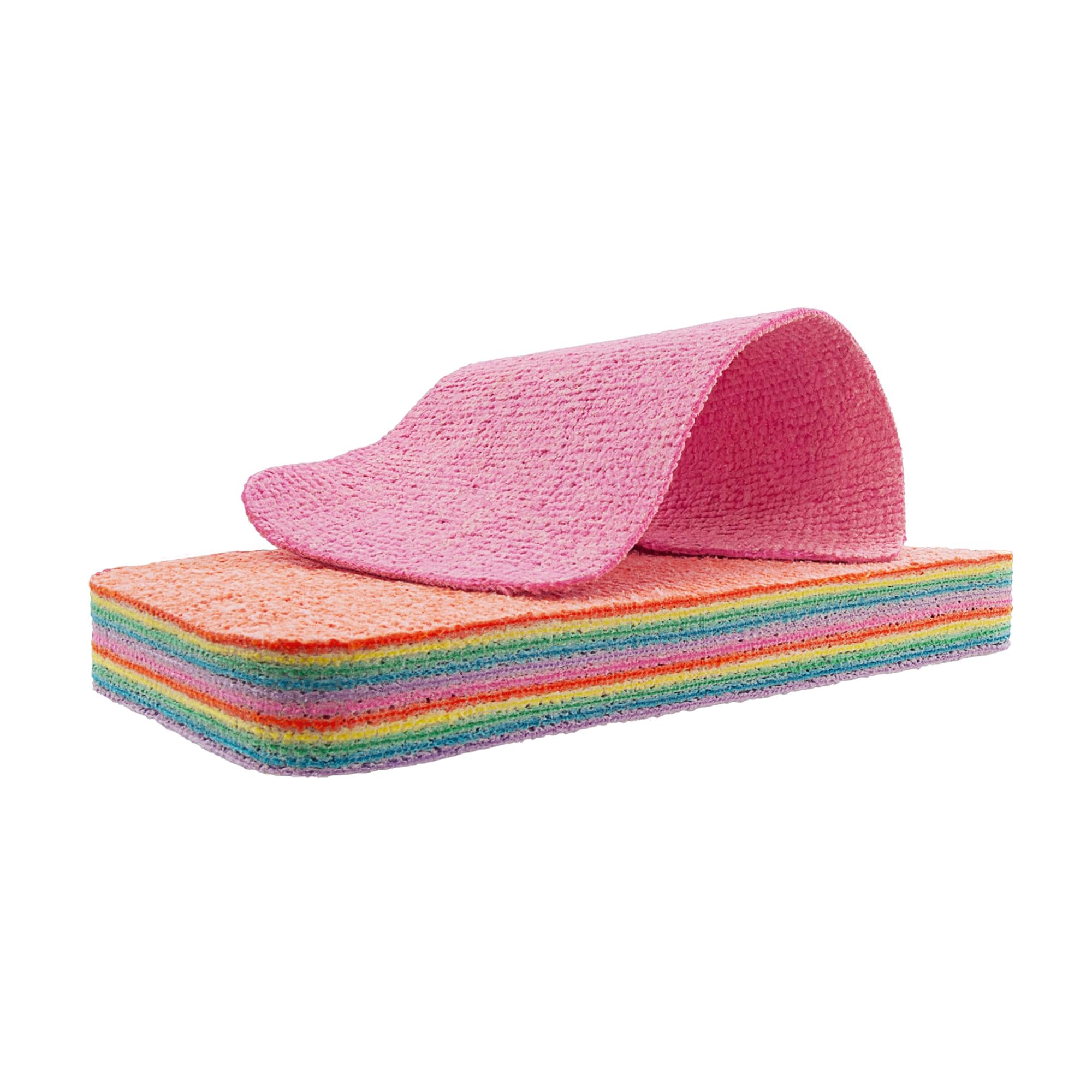 Super Absorbent 12-Layer Microfiber Sponge Block, Tearable for Multiple Uses, Cleans Kitchen, Bathroom & More, Durable, Reusable, Soft When Wet, Multi-Color Rainbow Design for Easy Cleaning-image-47