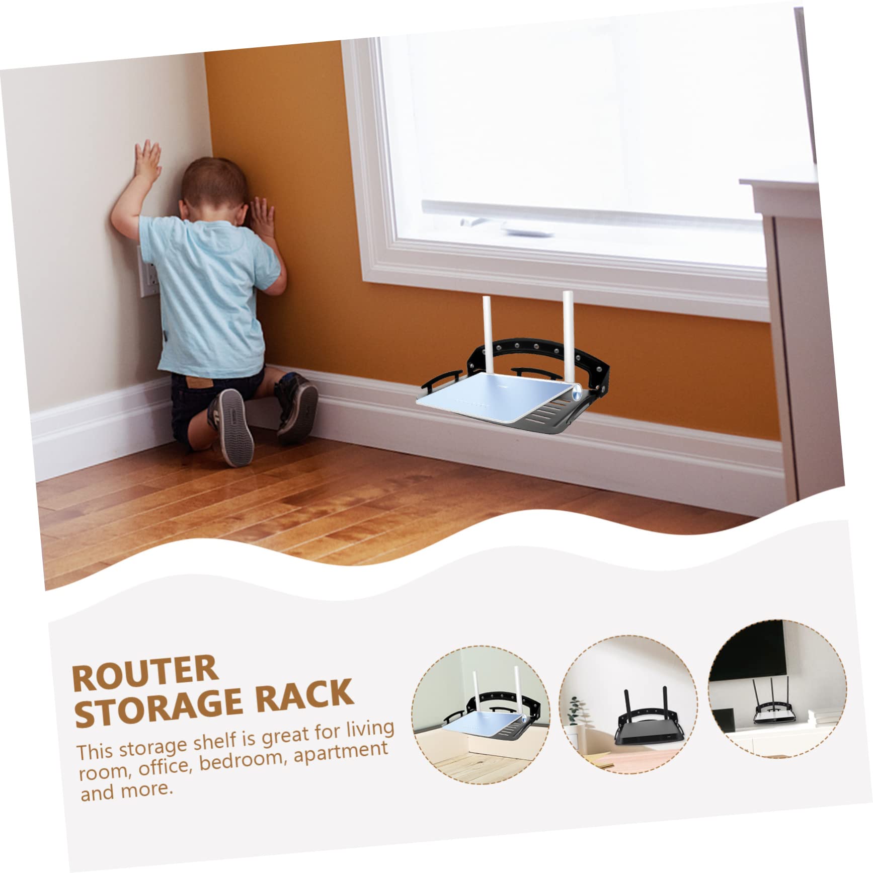 Alipis Support de Routeur Mural Pliable en Acier Laminé à Froid Noir | Étagère Flottante, Résistance à L’usure, Rangement pour Appartement et Chambre