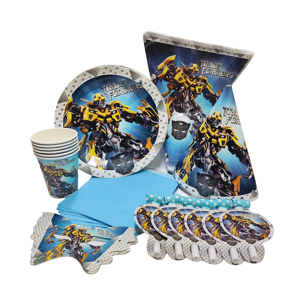 PARTY TIME37 Pieces Transformers Design Themed Party Sets Disposable Tableware - Party Supplies Decorations