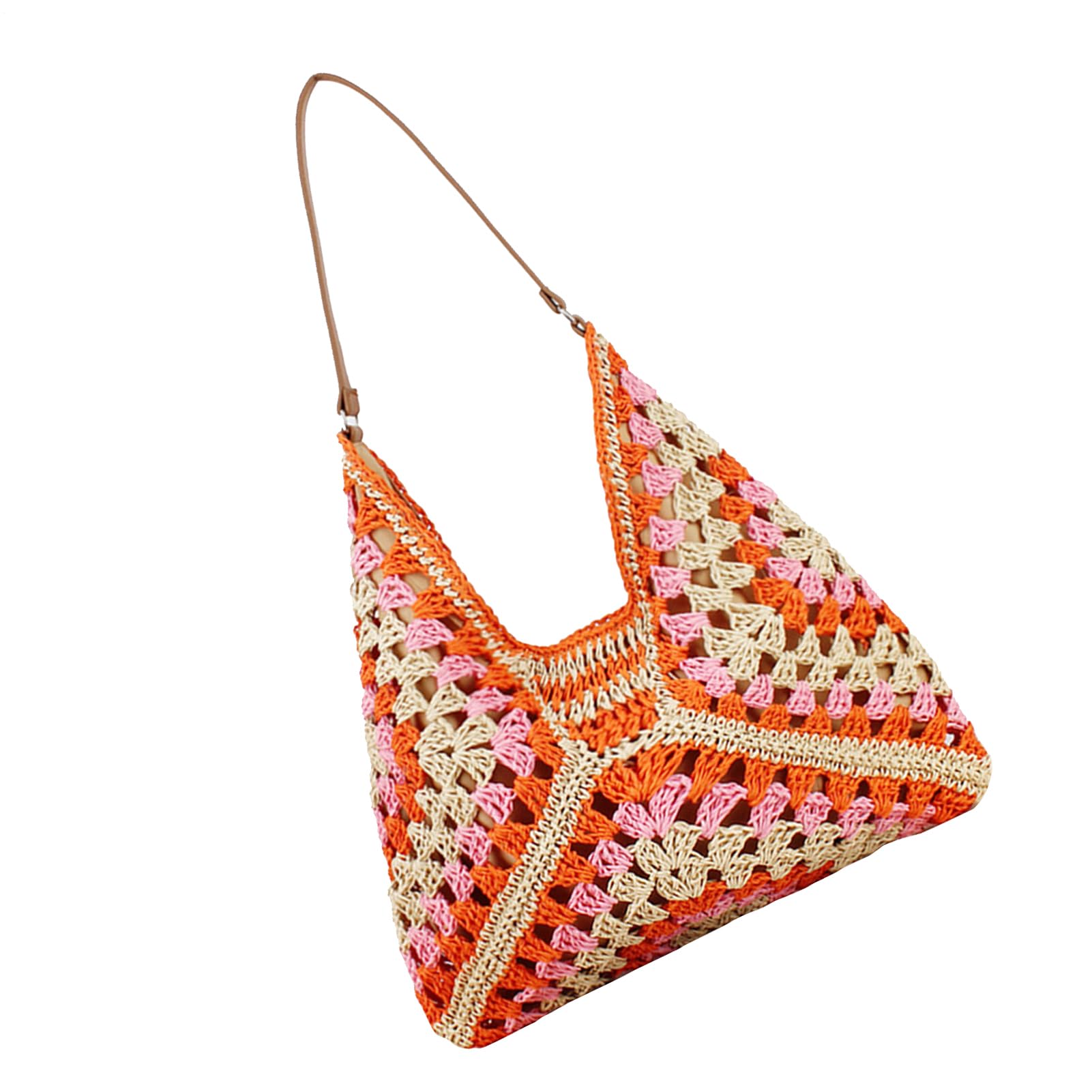Sac à main tissé grande capacité pour femme style paille vintage