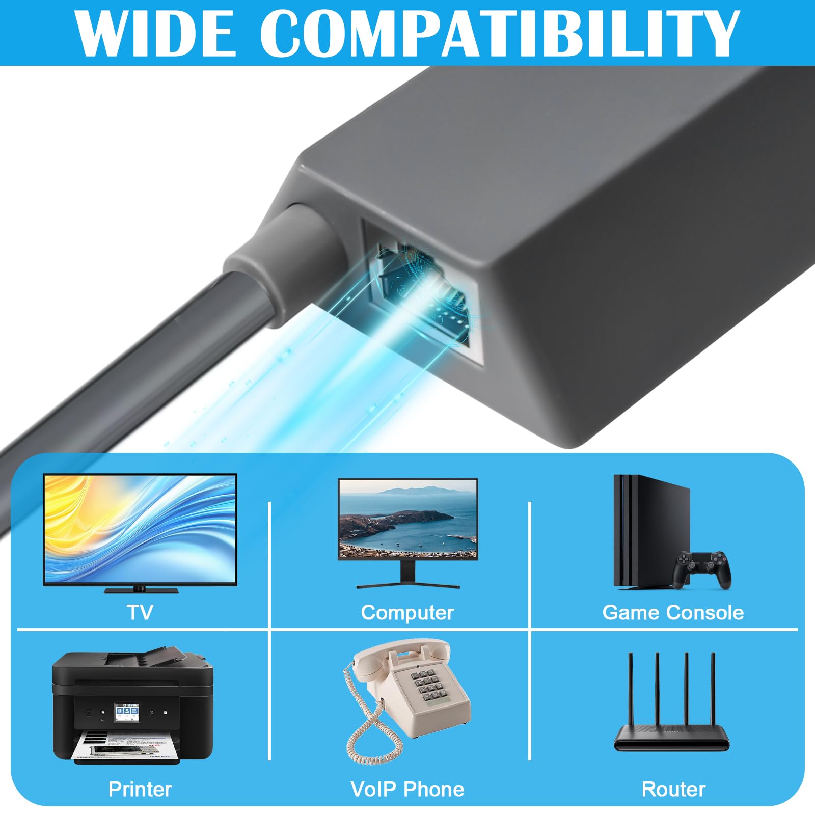 Accessorio Per Router Starlink Gen2 Adattatore Ethernet Per Starlink Rectangle Dish V2 – Converte In Porta RJ45 Gigabit, Velocità Fino A 1 Gbps, Installazione Semplice
