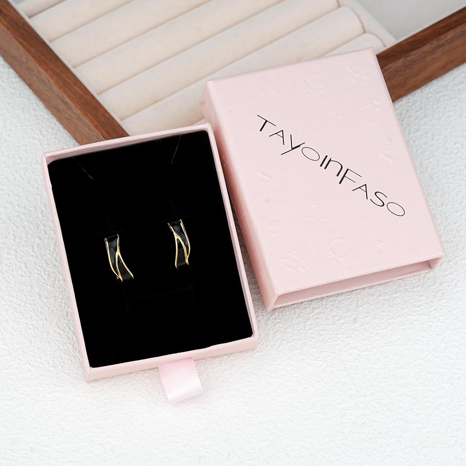 Two Tone Enamel Hoop Earrings for Women C-Shaped Earrings Colorful Enamel Jewelry Christmas Gift for Wife Girlfriend