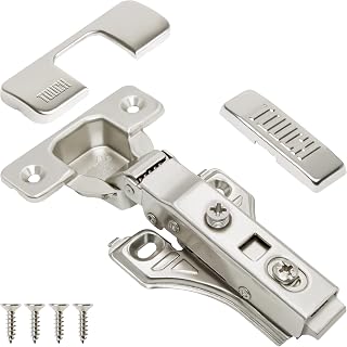TOUCH Cabinet Hinges (20 Pairs, 40 PCS) Face Frame Cupboard Door Soft Close Hinges Full Overlay Concealed European Clip-On Hinges for Kitchen Cabinet 3-Way Adjustable with Screws
