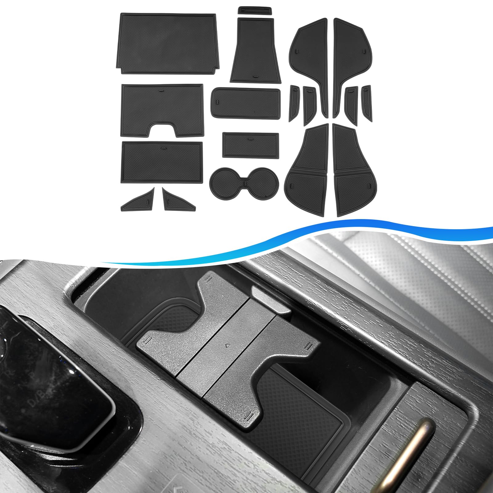 SXCY for 2023 2024 Nissan Ariya Cup Holder Inserts Liner 2023 2024 Ariya Door Slot Mats for 2024 Nissan Ariya Accessories Center Console Liners 2024