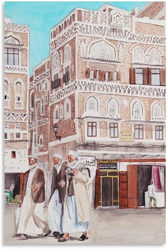 Miniatura 9 de Impresión Yemen, impresión artística de Sanaa, arte de pared de Yemen, arte de pared de Sanaa Yemen, Yemen, impresión de Oriente Medio, lienzo de