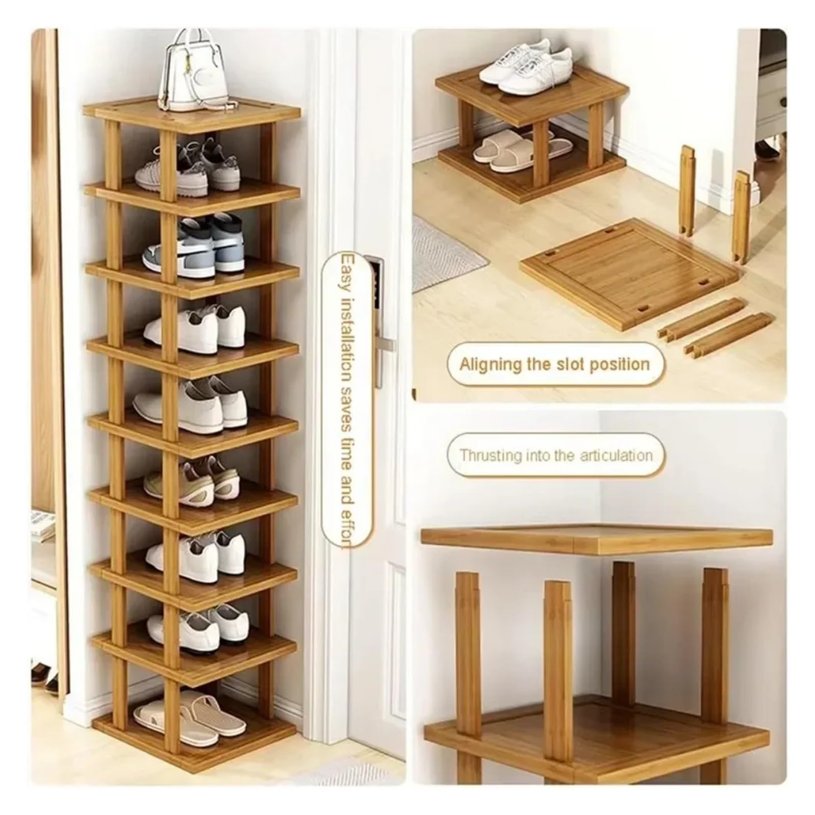 Schuhregal Schuhregal, tragbares, platzsparende Türablagen, mehrstöckiges Aufbewahrungssystem, einfaches Balkon-Organizer-Regal(48 * 23 * 91cm)