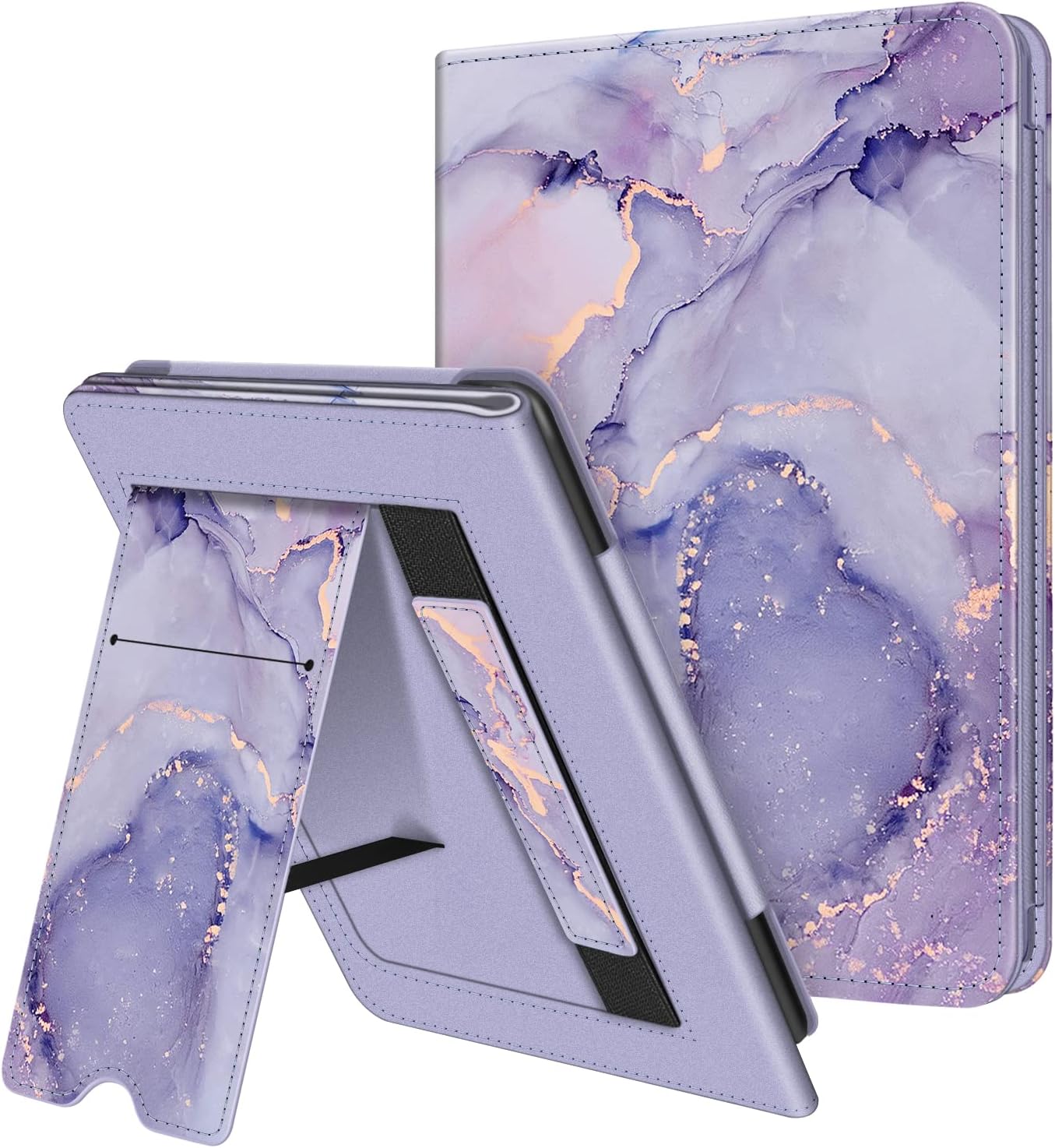 Fintie Stand Case for 6″ Kindle Paperwhite (Fits 10th Generation 2018 and All Paperwhite Generations Prior to 2018) – Premium PU Leather Sleeve Cover with Card Slot and Hand Strap, Lilac Marble