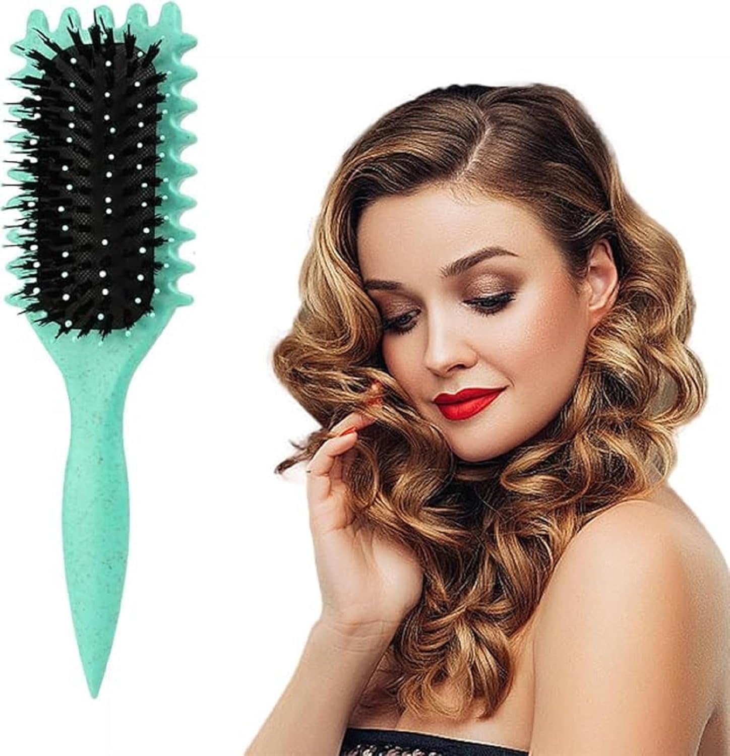Curl Defining Hair Brush for Curly Hair, Curl Styling Brush for Wet & Dry Hair, Curl Define Detangling Brush for Men & Women, Anti-Pull Hair Shaping Brush for Natural Curls (Multicolor, Pack of 1)-image-22