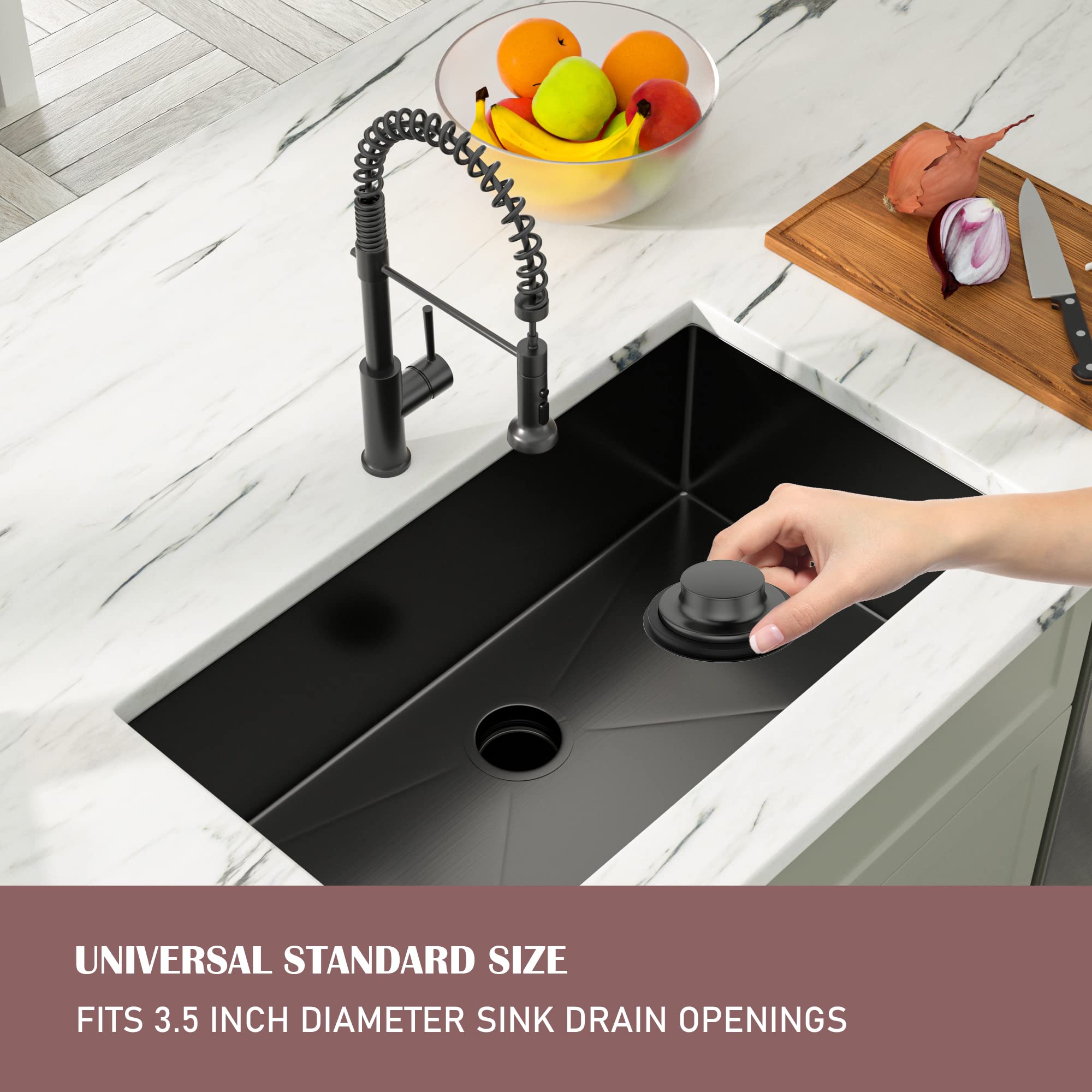 Snapklik.com : Garbage Disposal Flange - Matte Black Kitchen Sink ...