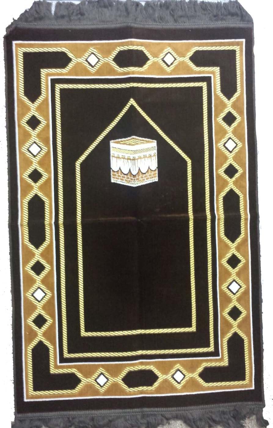 Brown Fancy Kaaba Makkah Art Saudi Prayer Rug